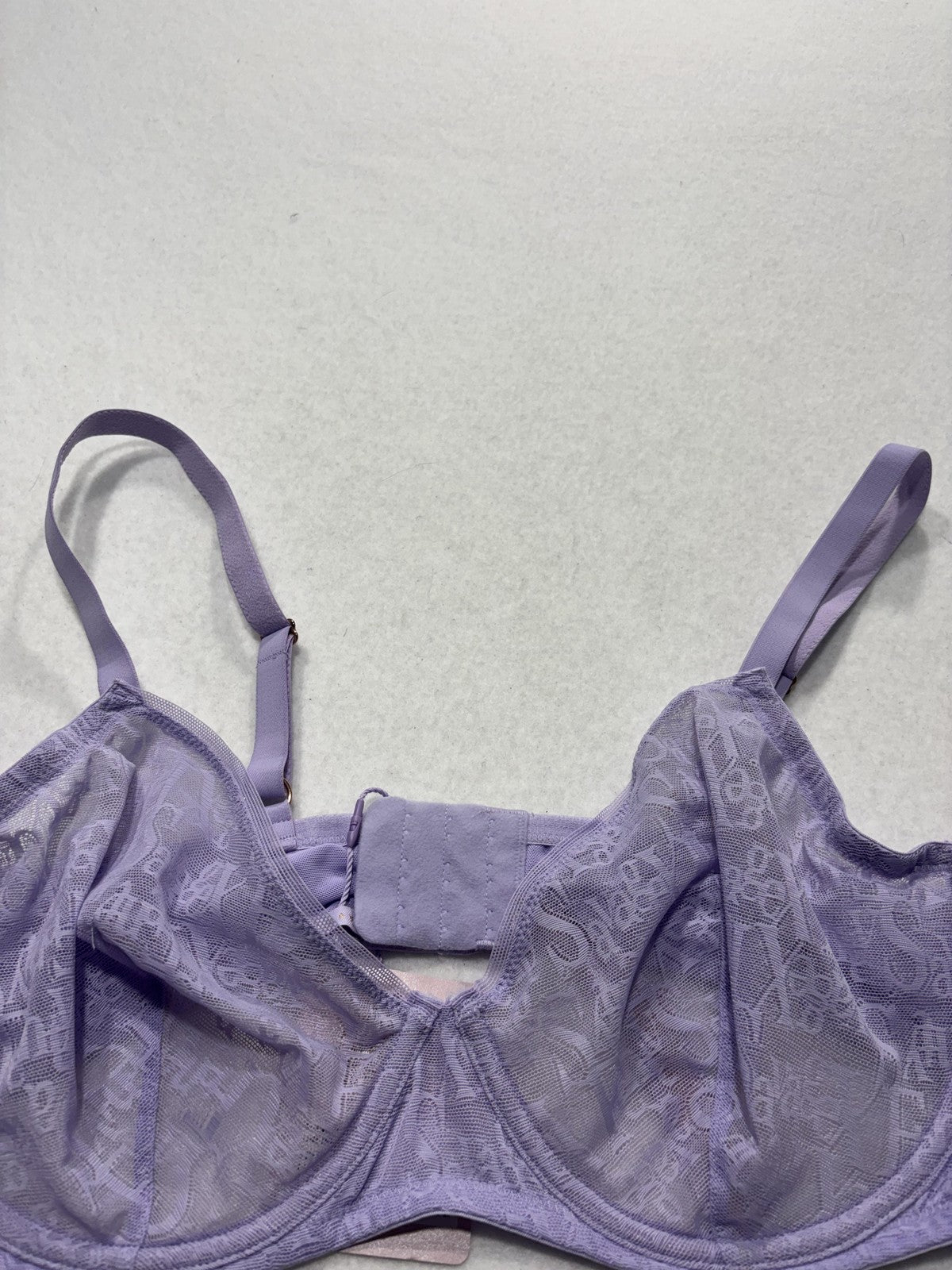 Savage X Fenty Signature Script Bra Womens 38D Purple Lace Balconette Underwire