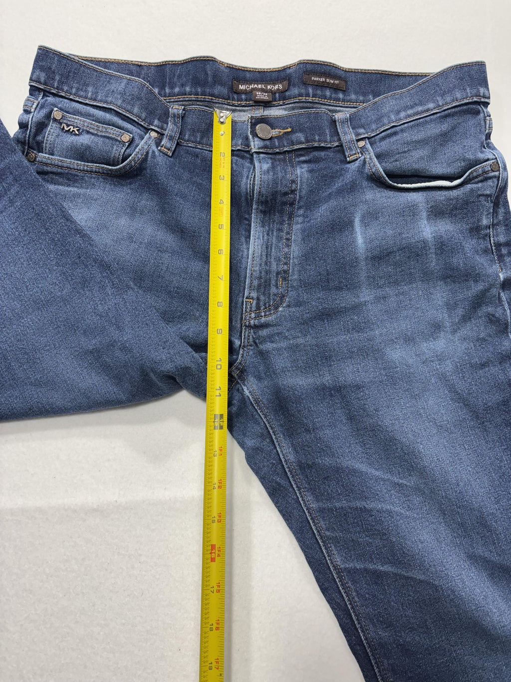 Michael Kors Parker Slim Fit Jeans Mens 36x32 Blue Medium Straight Leg Denim