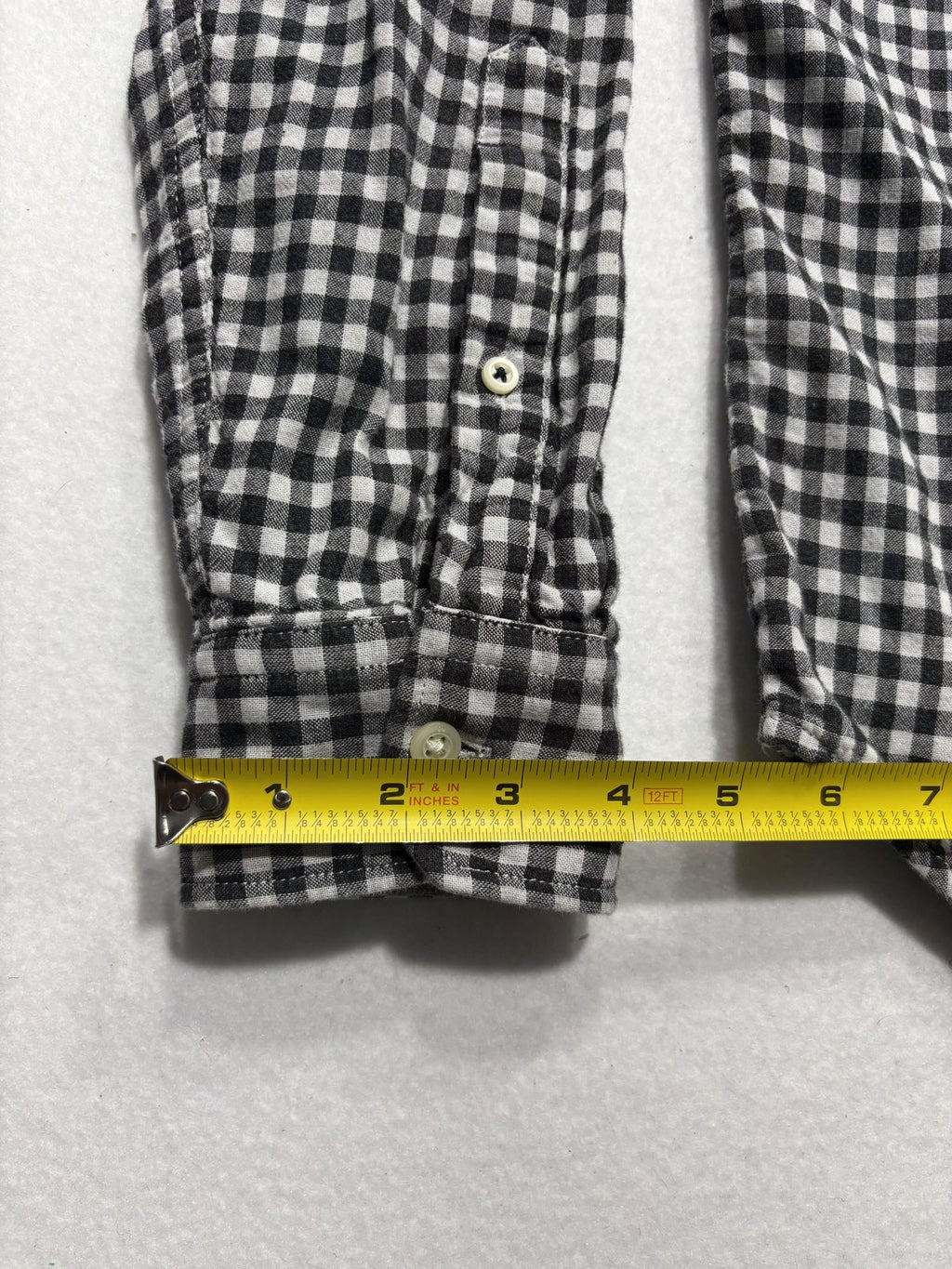 Banana Republic Shirt Mens Large Black Check Soft Wash Lined Button Up Slim