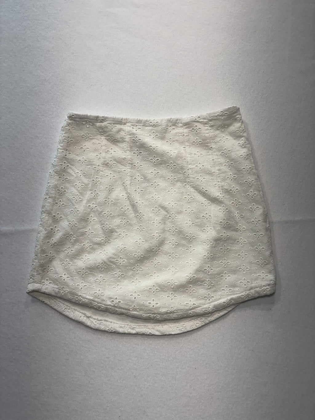 Sundays Skirt Womens XS White Clayton Eyelet Lace Floral Mini Lined Summer