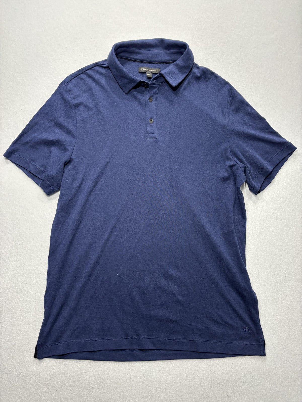 Banana Republic Polo Shirt Mens Large Blue Short Sleeve Jersey Regular Fit