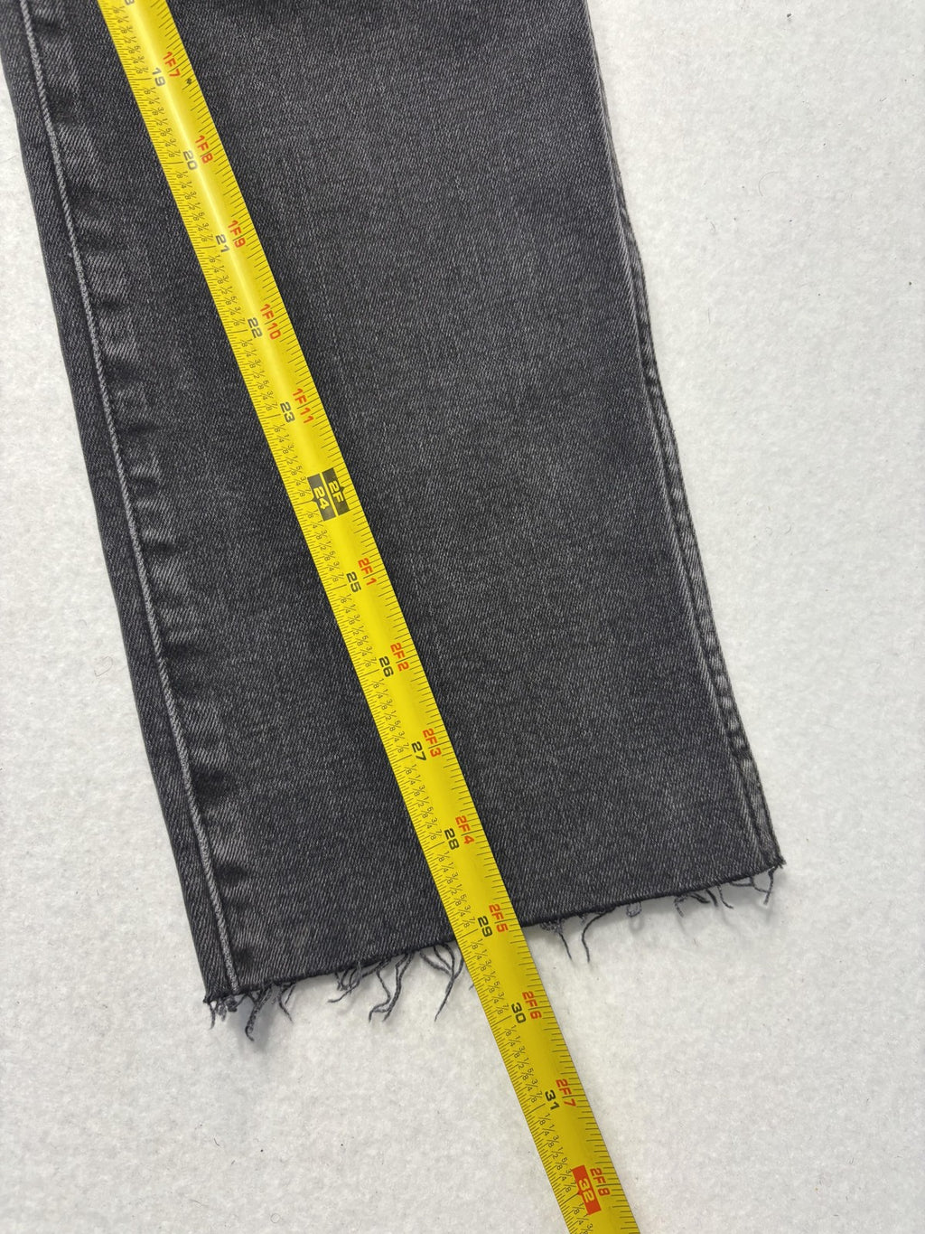 Madewell Jeans Womens 30 Charcoal Wash Mid Rise Stovepipe Raw Hem Stretch 30x28