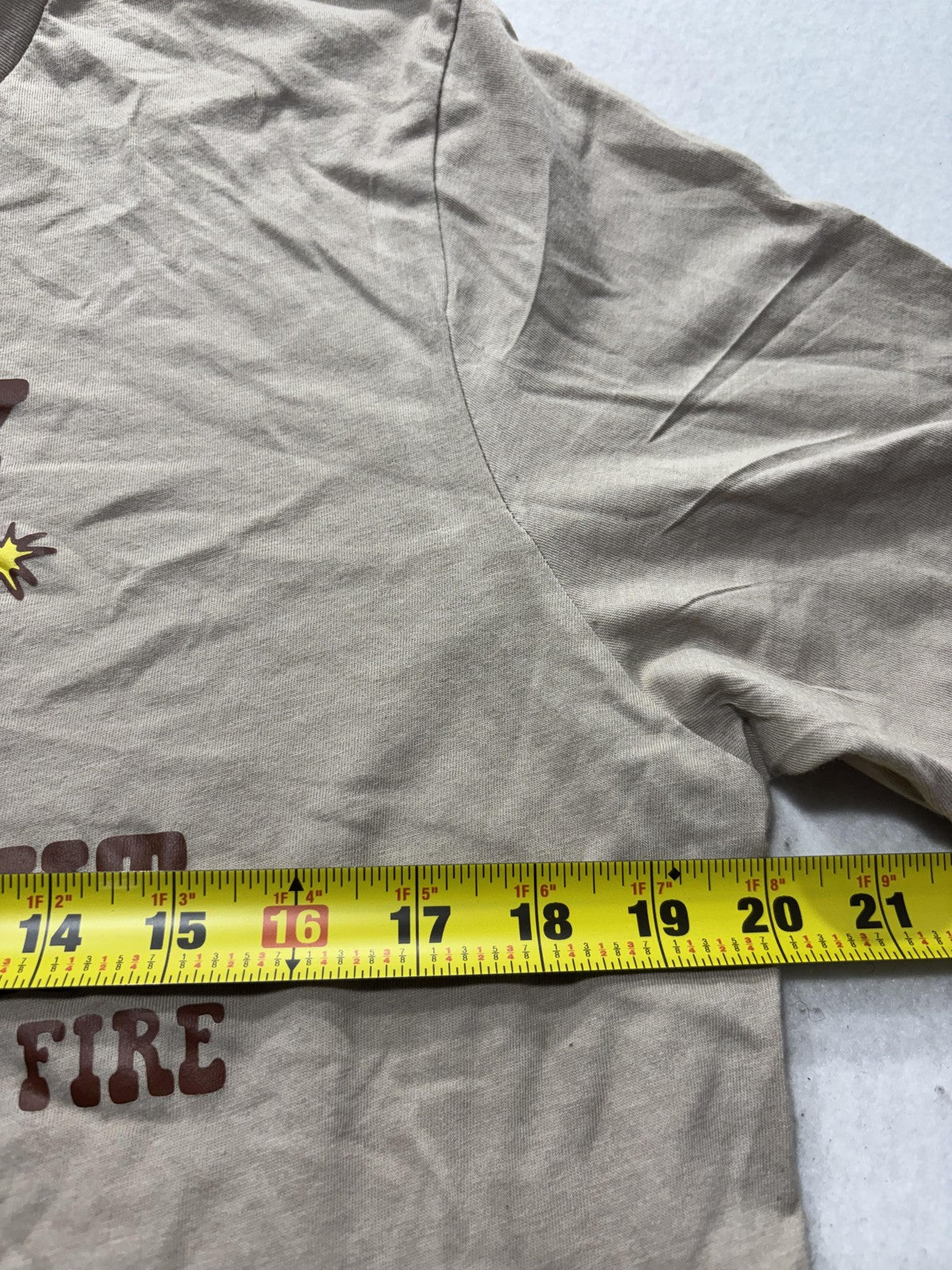 Bella + Canvas Shirt Mens Large Beige Cowboy Light My Fire Graphic Tee Western