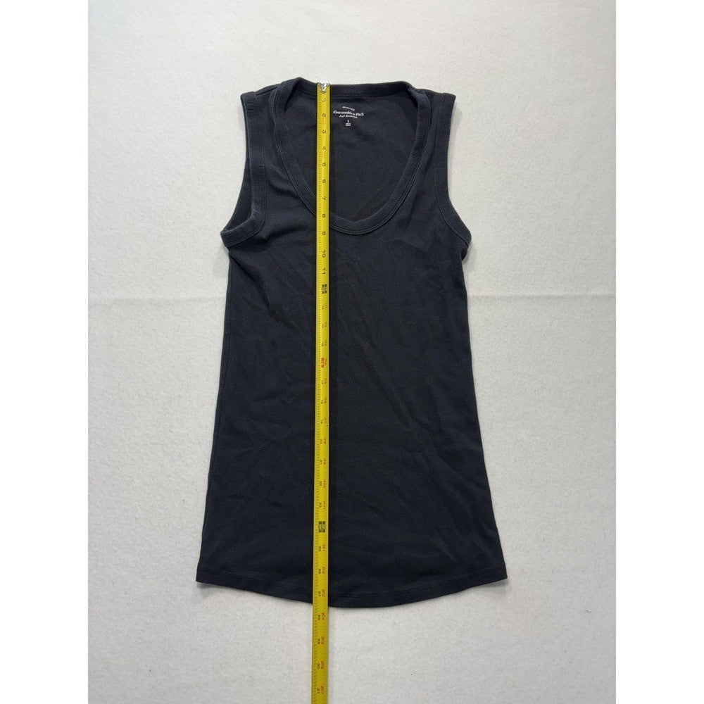 Abercrombie & Fitch Tank Womens Small Black Ribbed Knit Scoop Neck Maternity