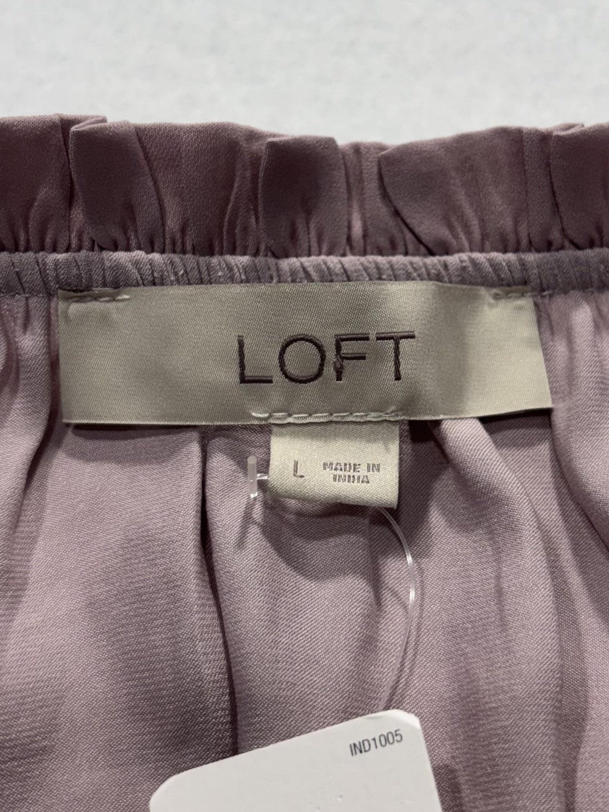 LOFT Dress Womens Large Pink V Neck Ruffle Sleeveless Shift Knee Length