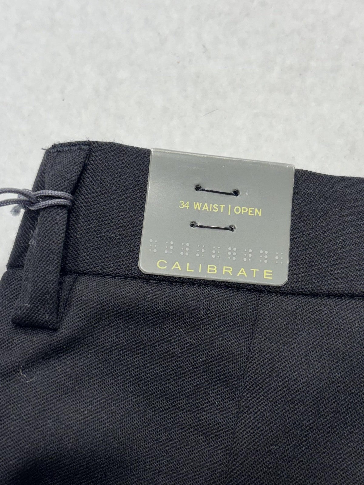 Calibrate Dress Pants Mens 34x38 Black Classic Fit Wool Flat Front Business