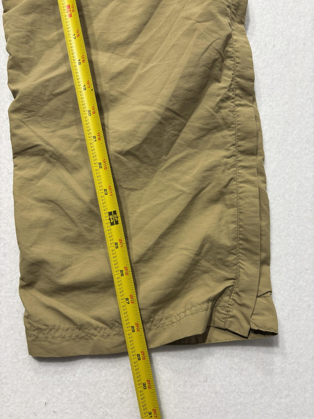 REI Convertible Cargo Pants Mens Medium Beige Nylon Elastic Waist UPF 50 Hiking