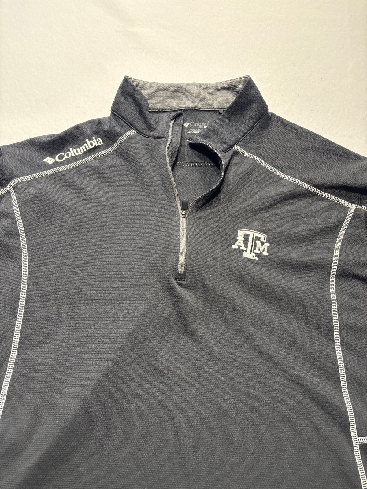 Texas A&M Aggies Sweatshirt Mens XL Gray NCAA Football Columbia 1/4 Zip