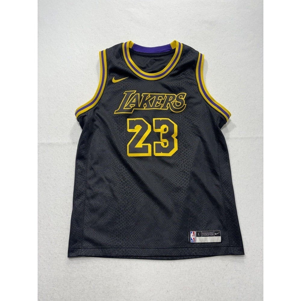 Los Angeles Lakers Jersey Boys Large Black NBA Basketball Nike LeBron James 23
