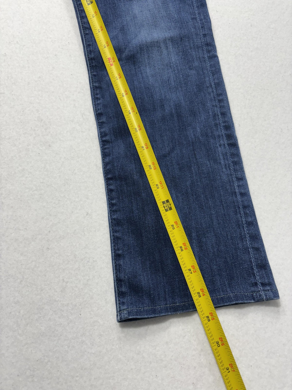 7 For All Mankind Slimmy Jeans Mens 30x31 Blue Slim Straight Stretch Denim Luxe