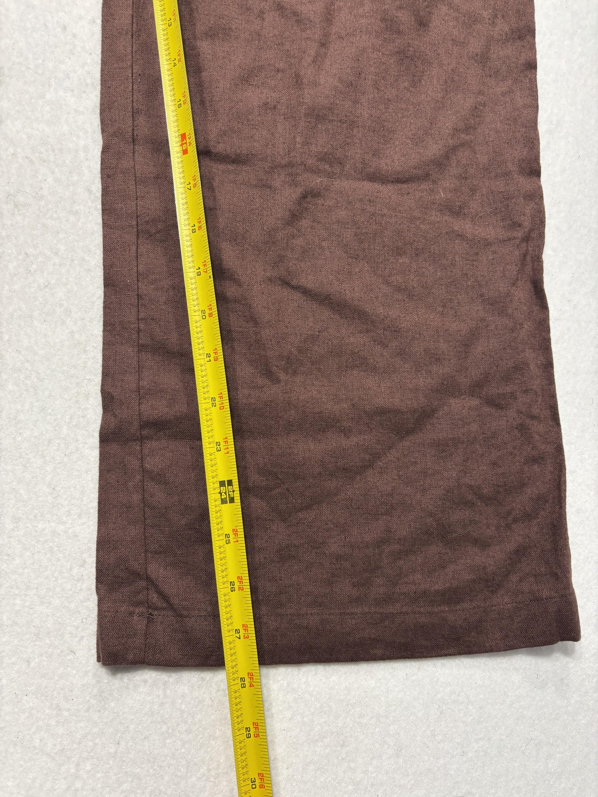 Abercrombie & Fitch Dress Pants Womens XS Short Brown Linen Wide Leg Pull On