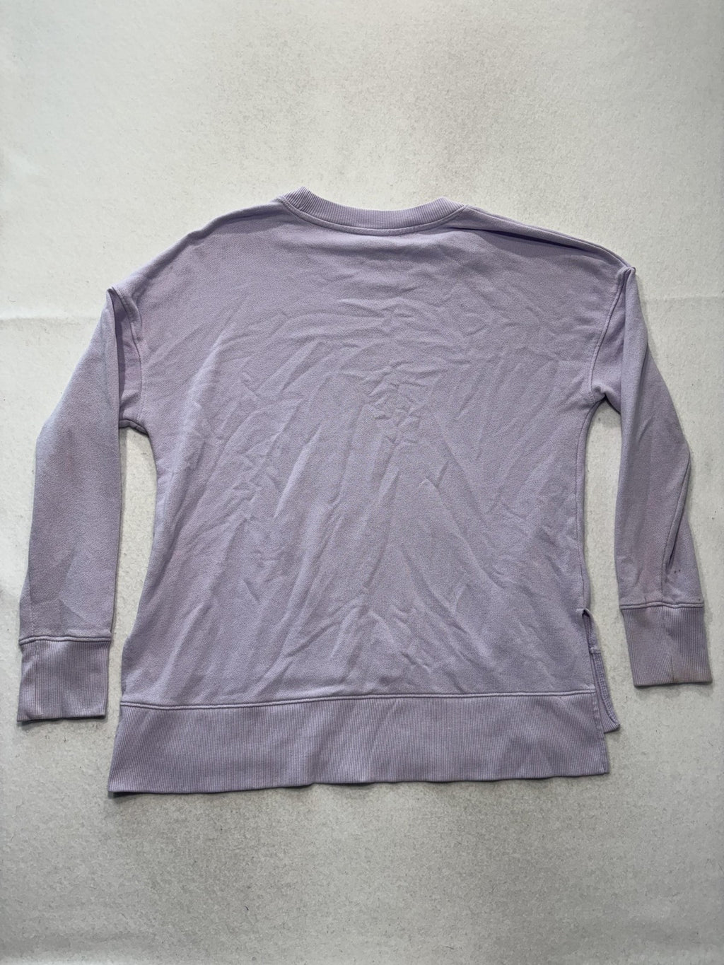 Time And Tru Sweatshirt Womens S Purple Crew Neck Terry Long Sleeve Pullover