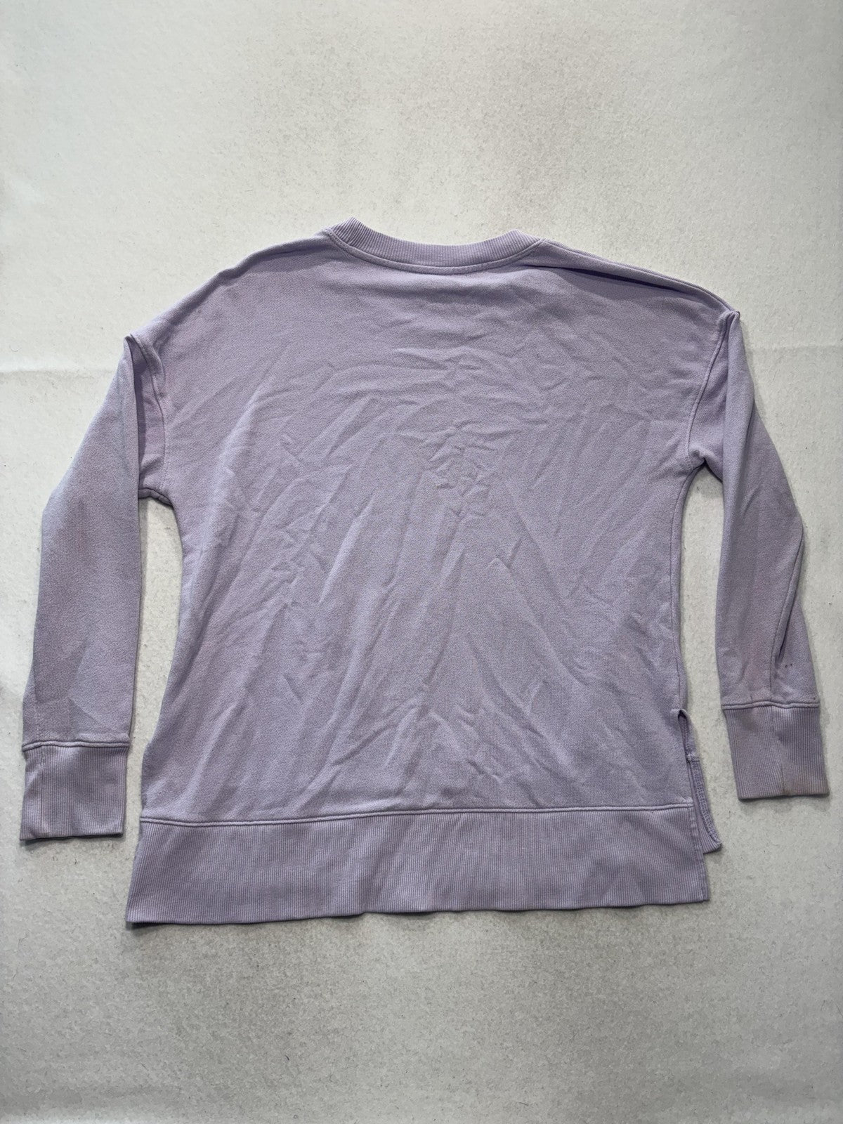 Time And Tru Sweatshirt Womens S Purple Crew Neck Terry Long Sleeve Pullover