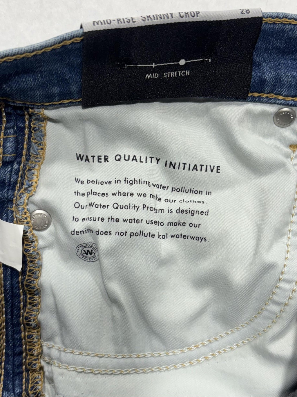 Banana Republic Jeans Womens 28 Blue Wash Mid Rise Skinny Crop Stripe 28x27.5