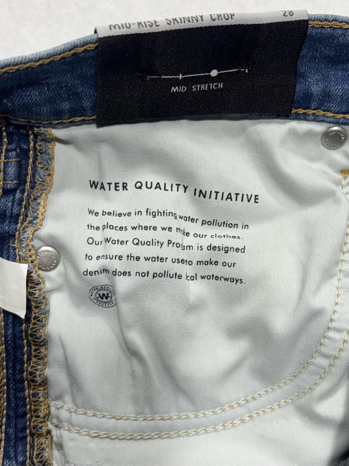 Banana Republic Jeans Womens 28 Blue Wash Mid Rise Skinny Crop Stripe 28x27.5