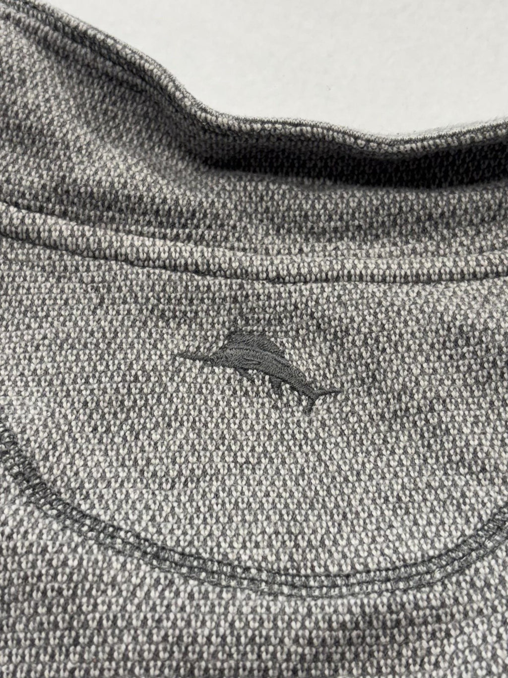 Tommy Bahama Sweater Mens 2XL Gray Mock Neck Snap Placket Knit Pullover Pockets