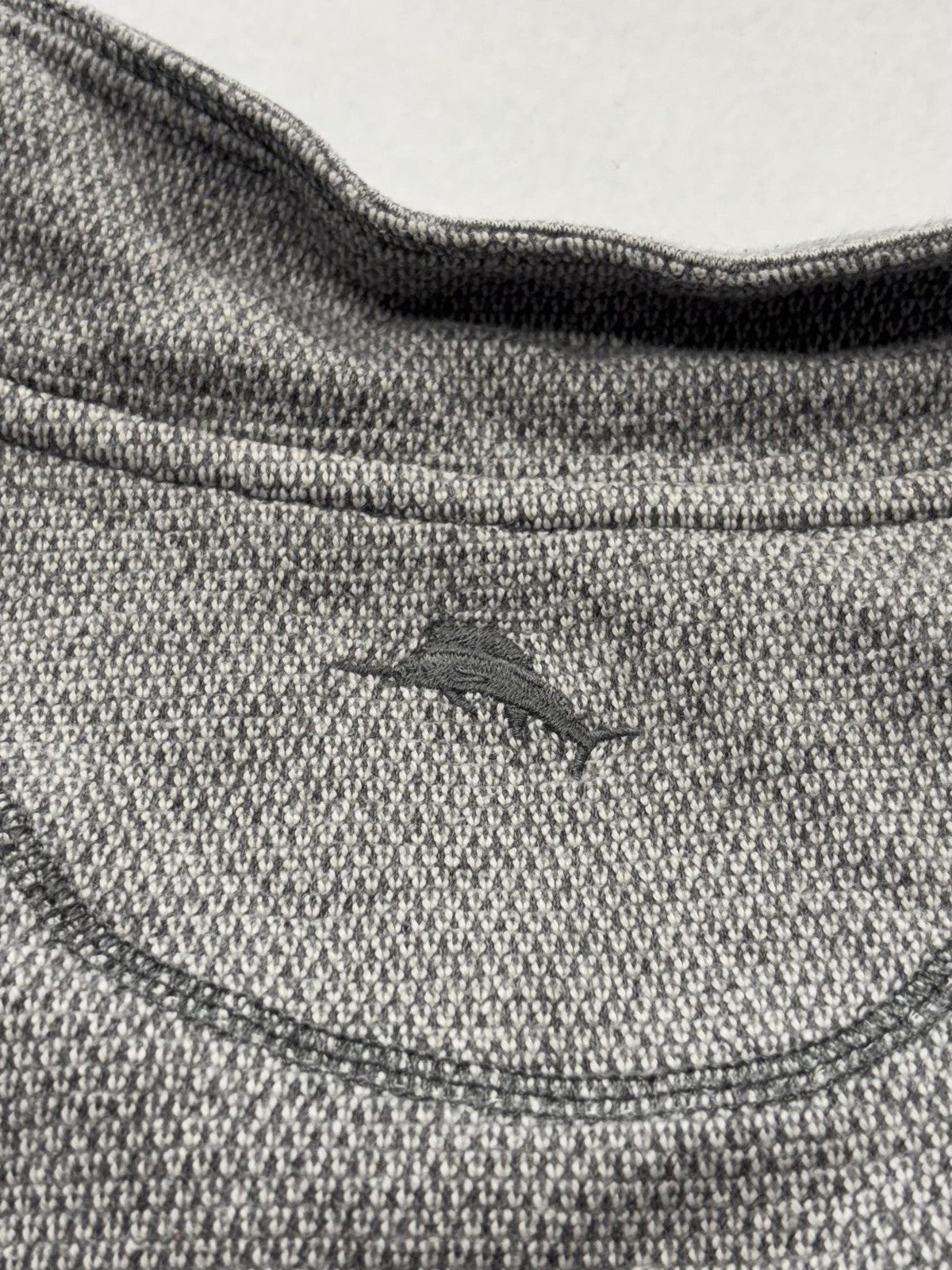 Tommy Bahama Sweater Mens 2XL Gray Mock Neck Snap Placket Knit Pullover Pockets