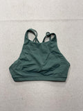 Lululemon Sports Bra Womens 8 Green High Neck Strappy Crossback Yoga Athletic