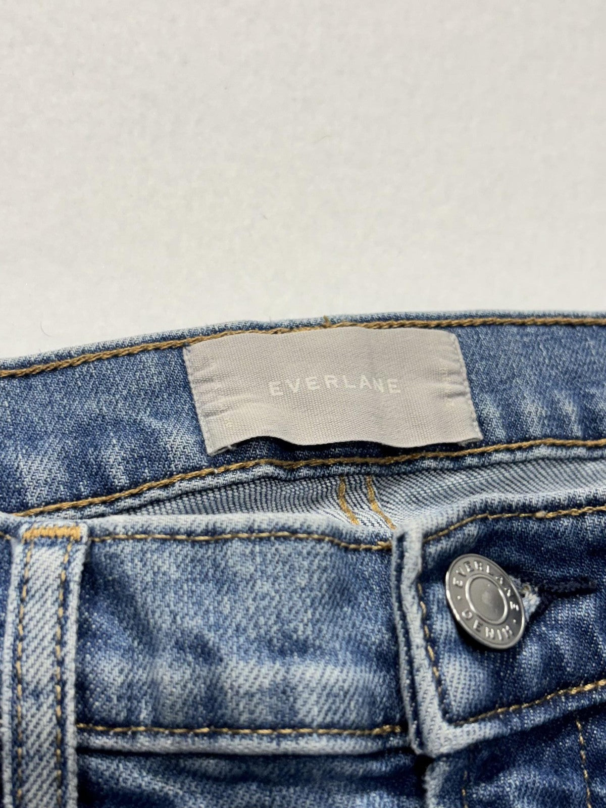 Everlane Jeans Womens 28 Blue Medium Wash Skinny Mid Rise Stretch 28x28.5