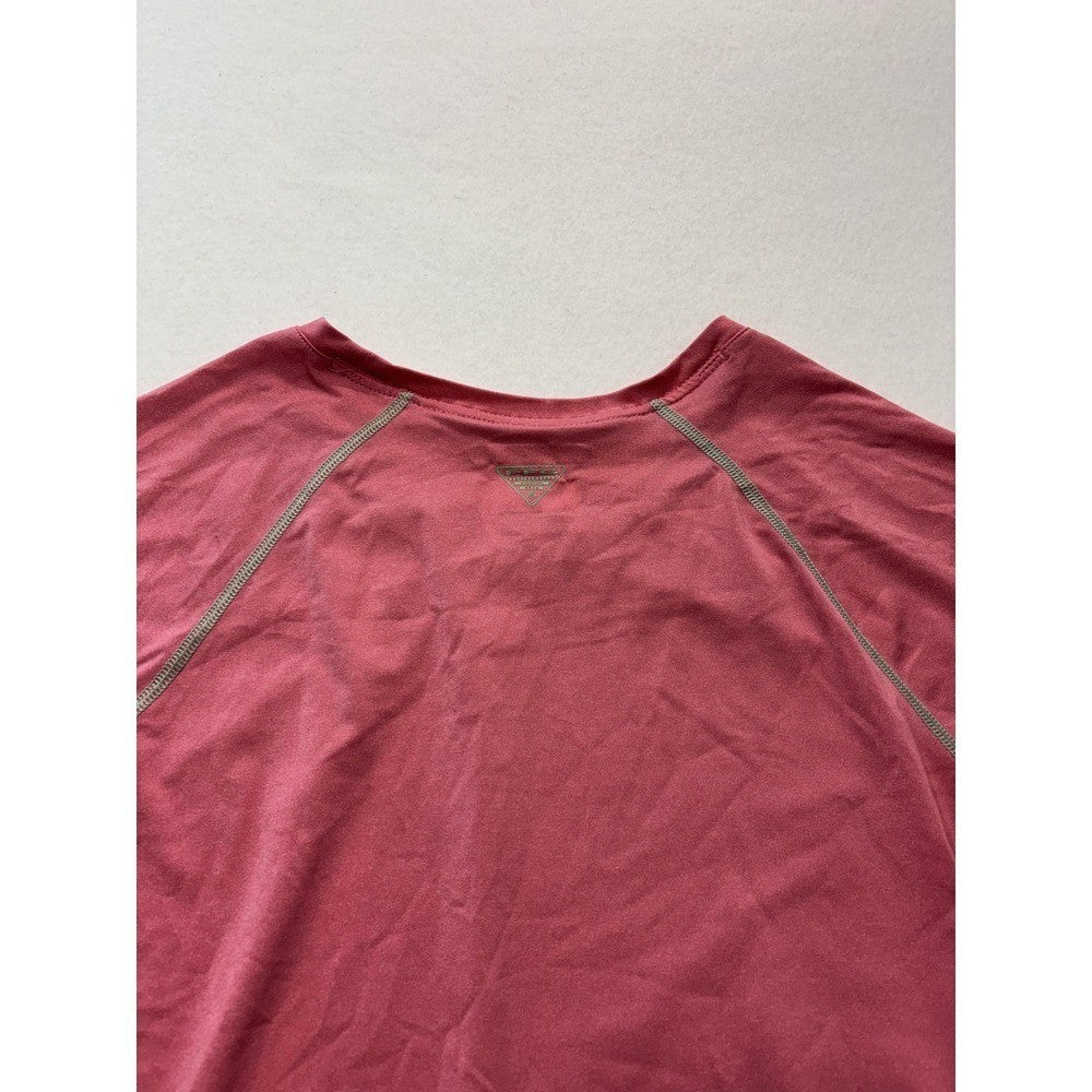 Columbia PFG Omni-Shade Shirt Womens M Pink Crew Neck Long Sleeve Sun Protection