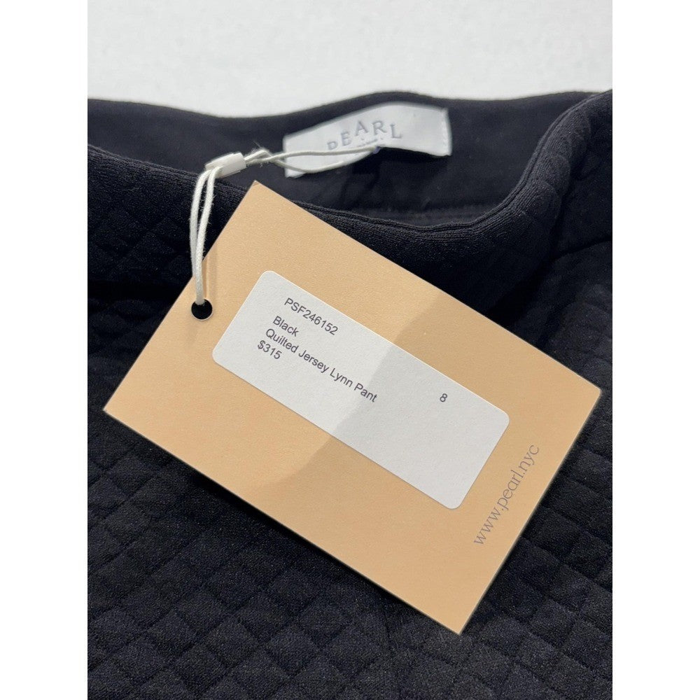 Pearl By Lela Rose Dress Pants Womens 8 Black Quilted Jersey Lynn Pant Wide Leg