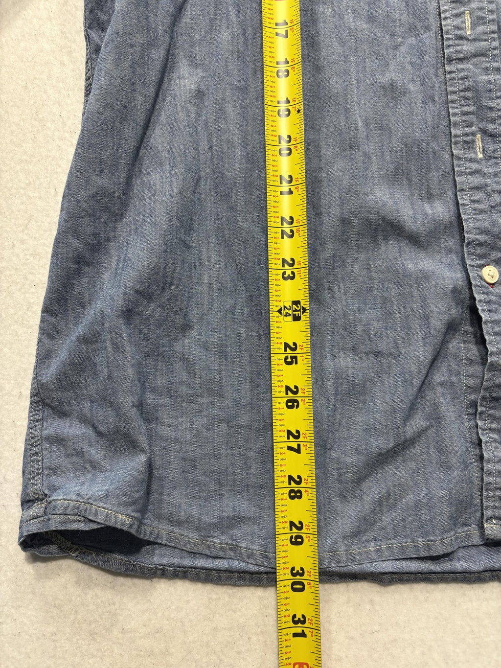 Wrangler Mens XL Blue Chambray Short Sleeve Button Up Western Shirt 112367983