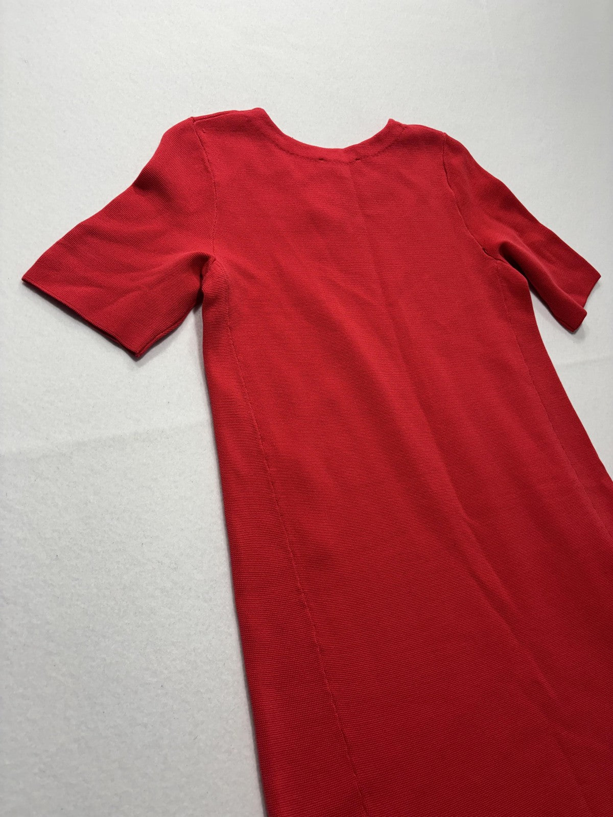 Ann Taylor T-Shirt Dress Womens Small Red Knit Crewneck Short Sleeve Cotton