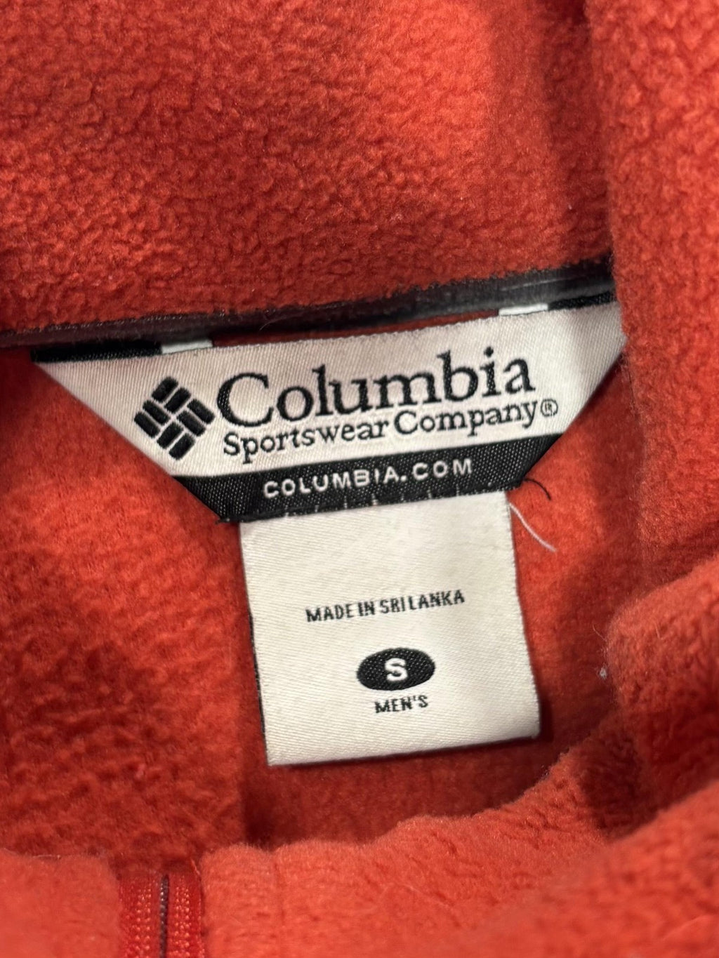 Columbia Jacket Mens Small Red Fleece Full Zip Chi Omega College Windbreaker