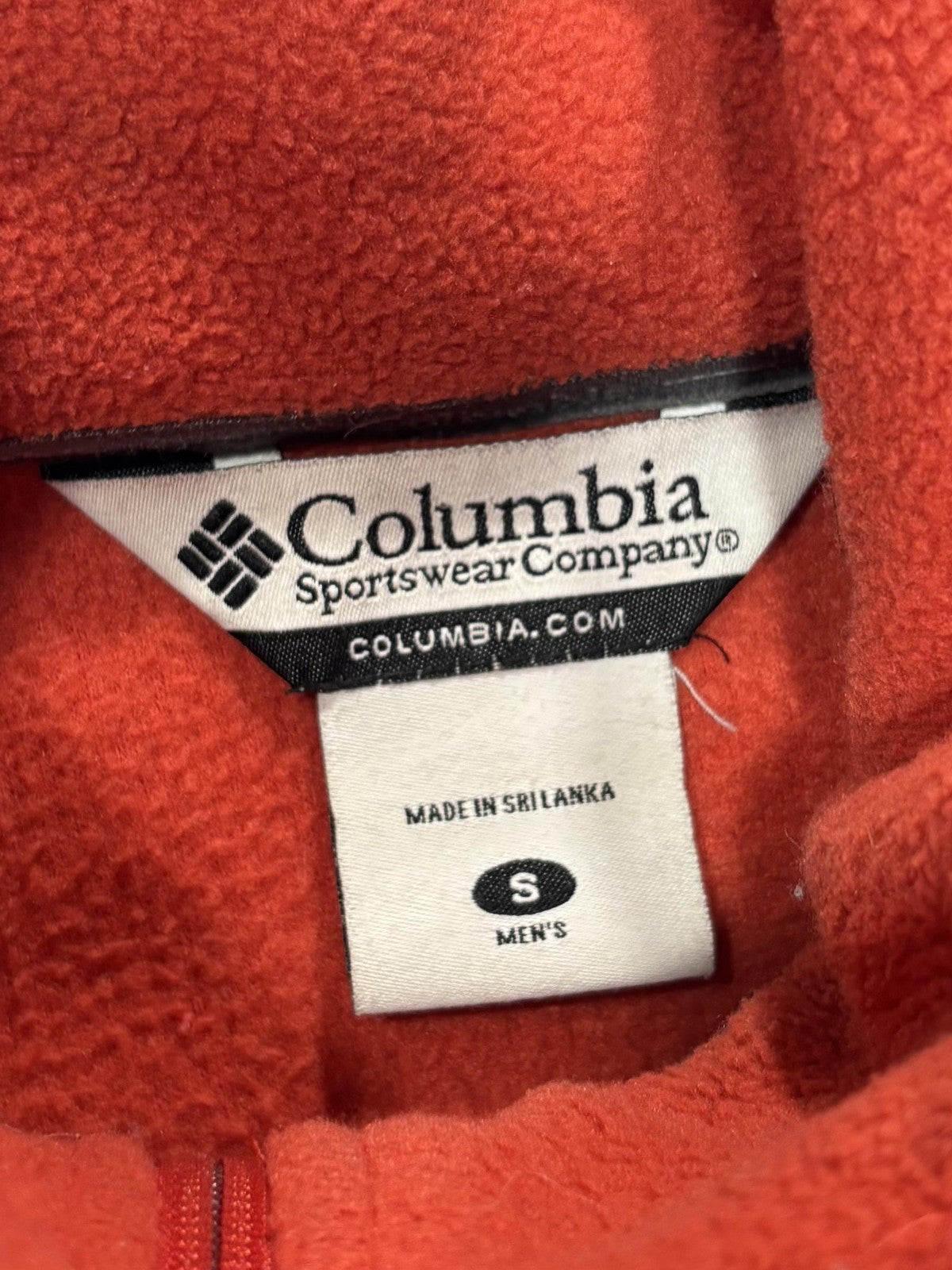 Columbia Jacket Mens Small Red Fleece Full Zip Chi Omega College Windbreaker