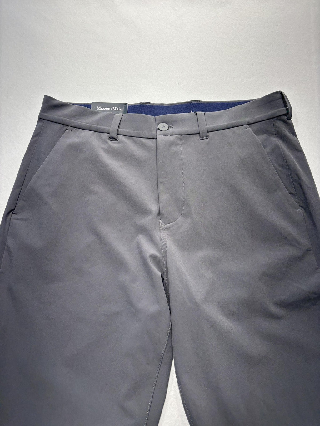 Mizzen+Main Helmsman Chino Pants Mens 32x32 Gray Slim Stretch Travel Casual