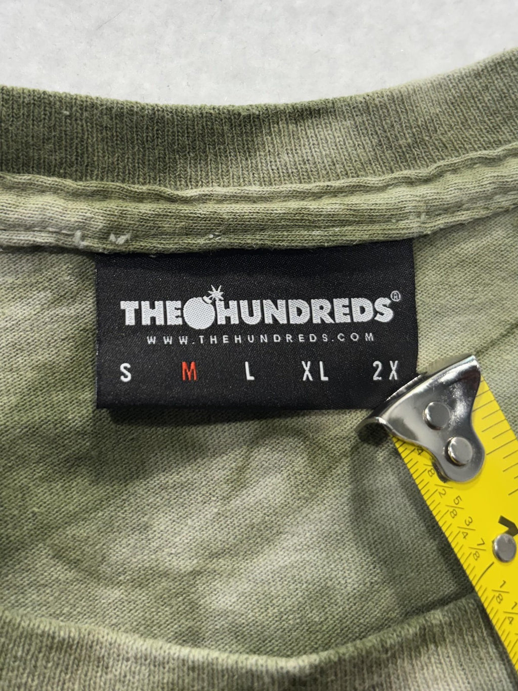 The Hundreds Shirt Mens Medium Green Tie Dye World On Fire Double Sided Graphic