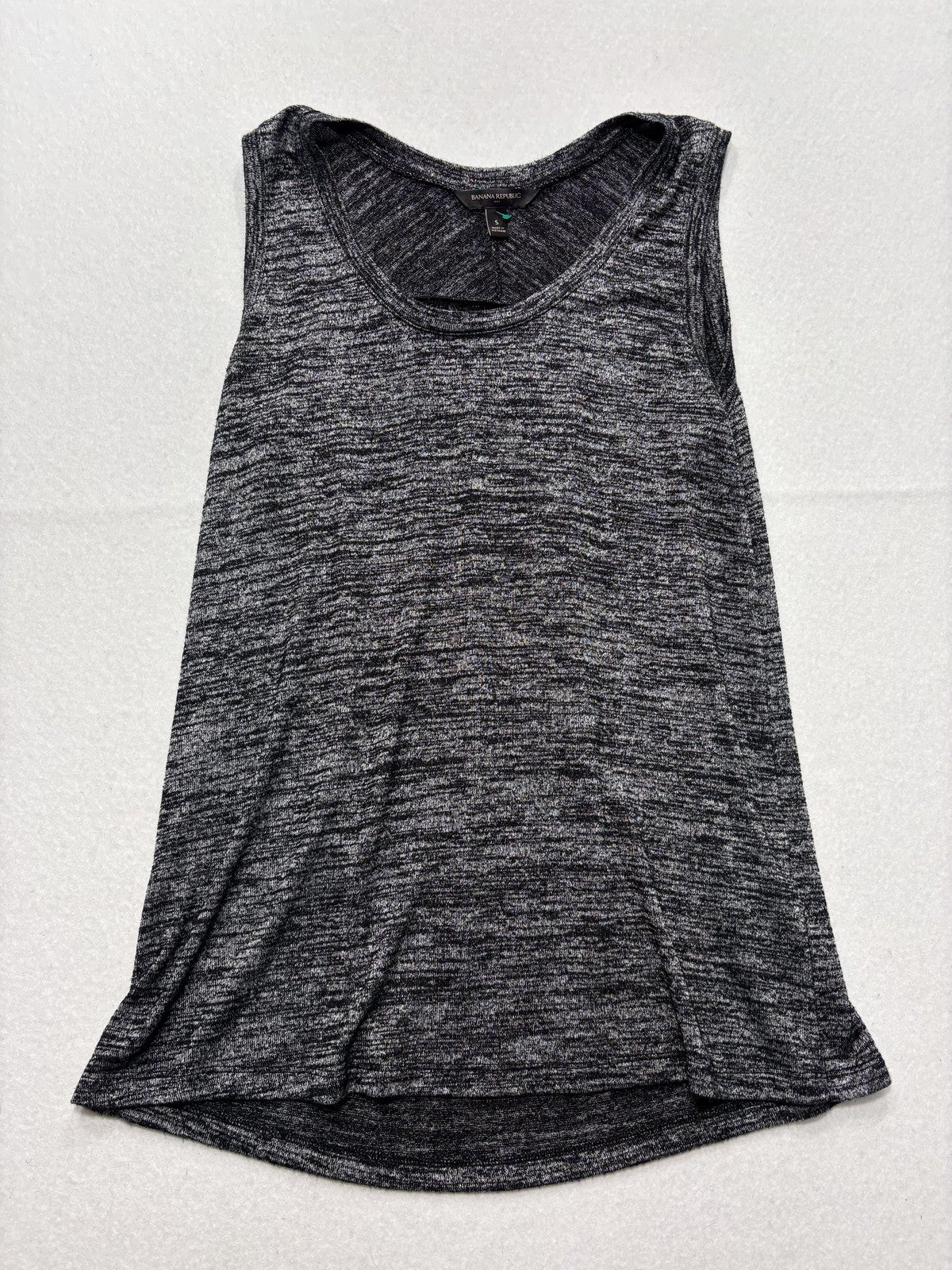 Banana Republic Tank Top Womens S Gray Scoop Neck Pleat Back Jersey Relaxed
