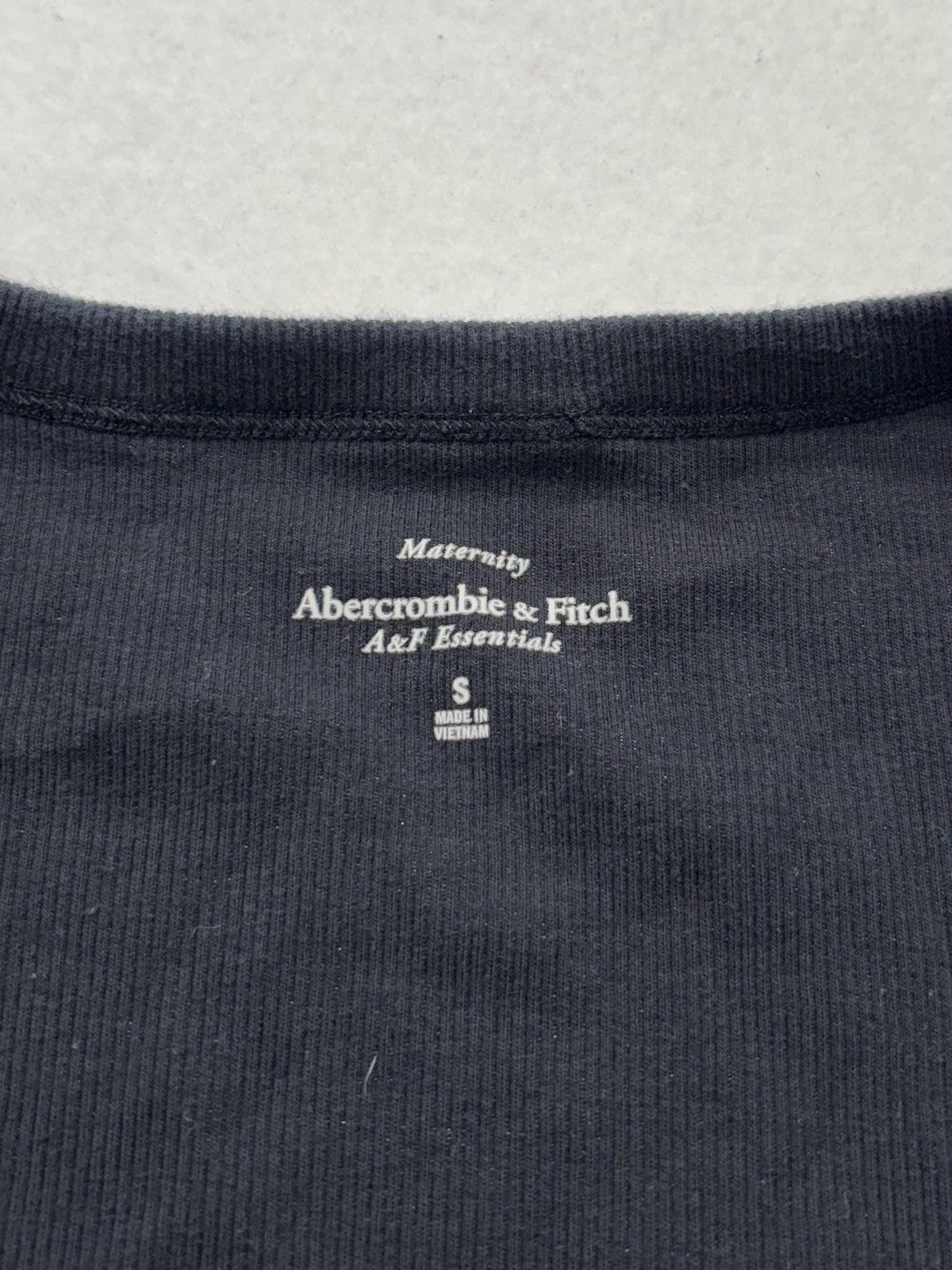 Abercrombie & Fitch Tank Womens Small Black Ribbed Knit Scoop Neck Maternity