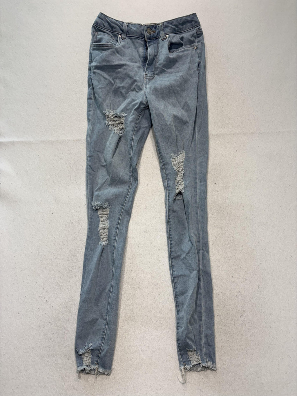 Refuge Miami High Rise Skinny Jeans Juniors 3 Light Wash Distressed 27x28.5