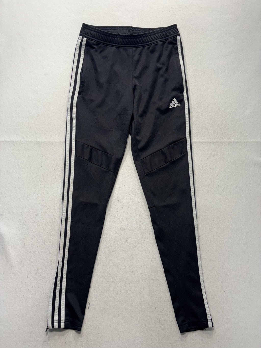Adidas Track Pants Mens XS Black AEROREADY Elastic Waist Side Stripe Tapered