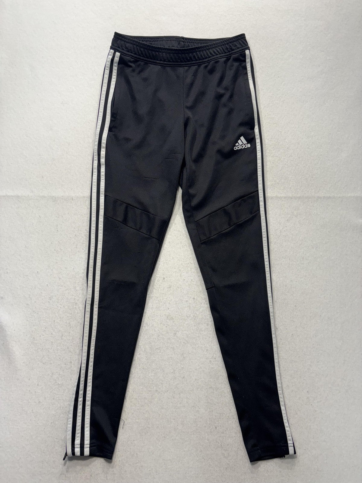 Adidas Track Pants Mens XS Black AEROREADY Elastic Waist Side Stripe Tapered