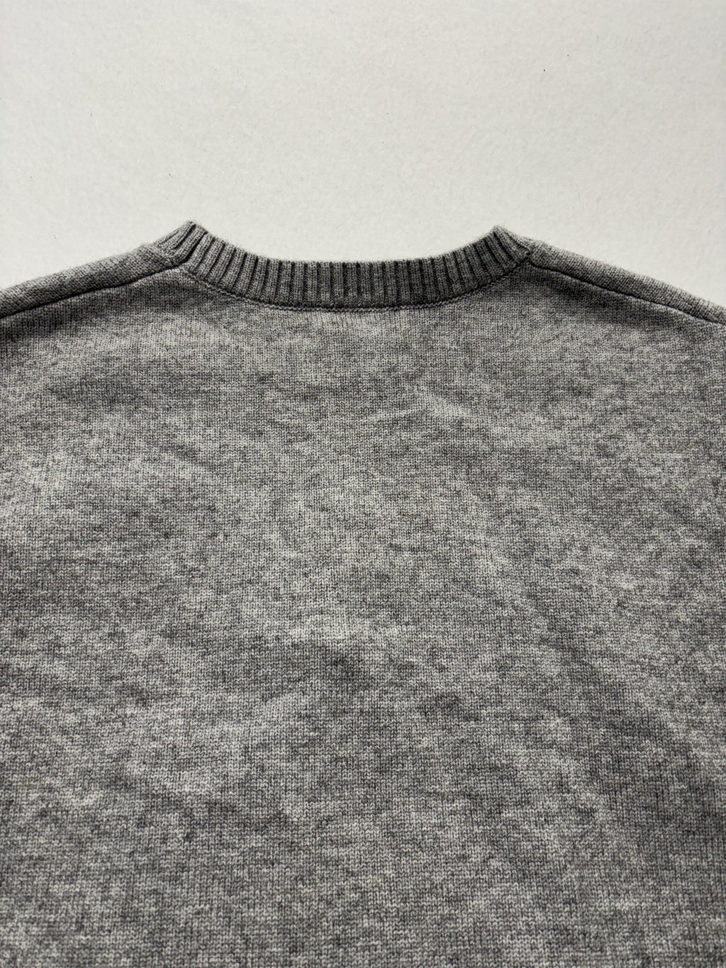 Able Sweater Womens Small Gray Crew Neck Sequin Bow Side Slit Knit Pullover