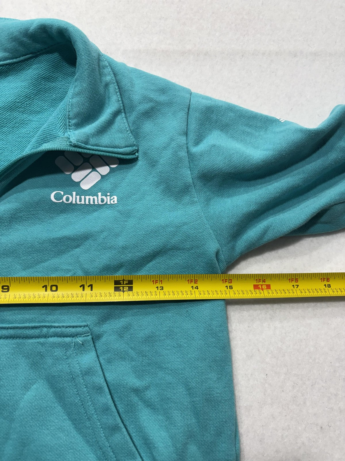 Columbia Sweatshirt Kids Small 7/8 Blue 1/4 Zip Mock Neck Logo Graphic Pullover