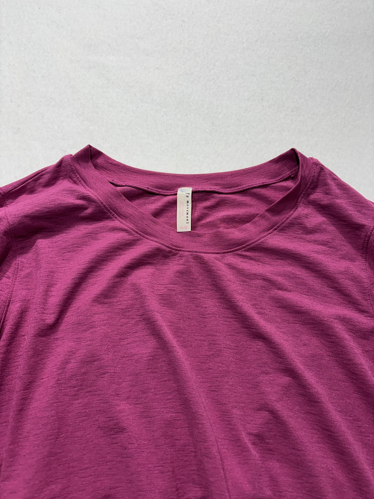 FP Movement Shirt Womens XS/S Pink Cropped Long Sleeve Crew Neck Yoga Athletic