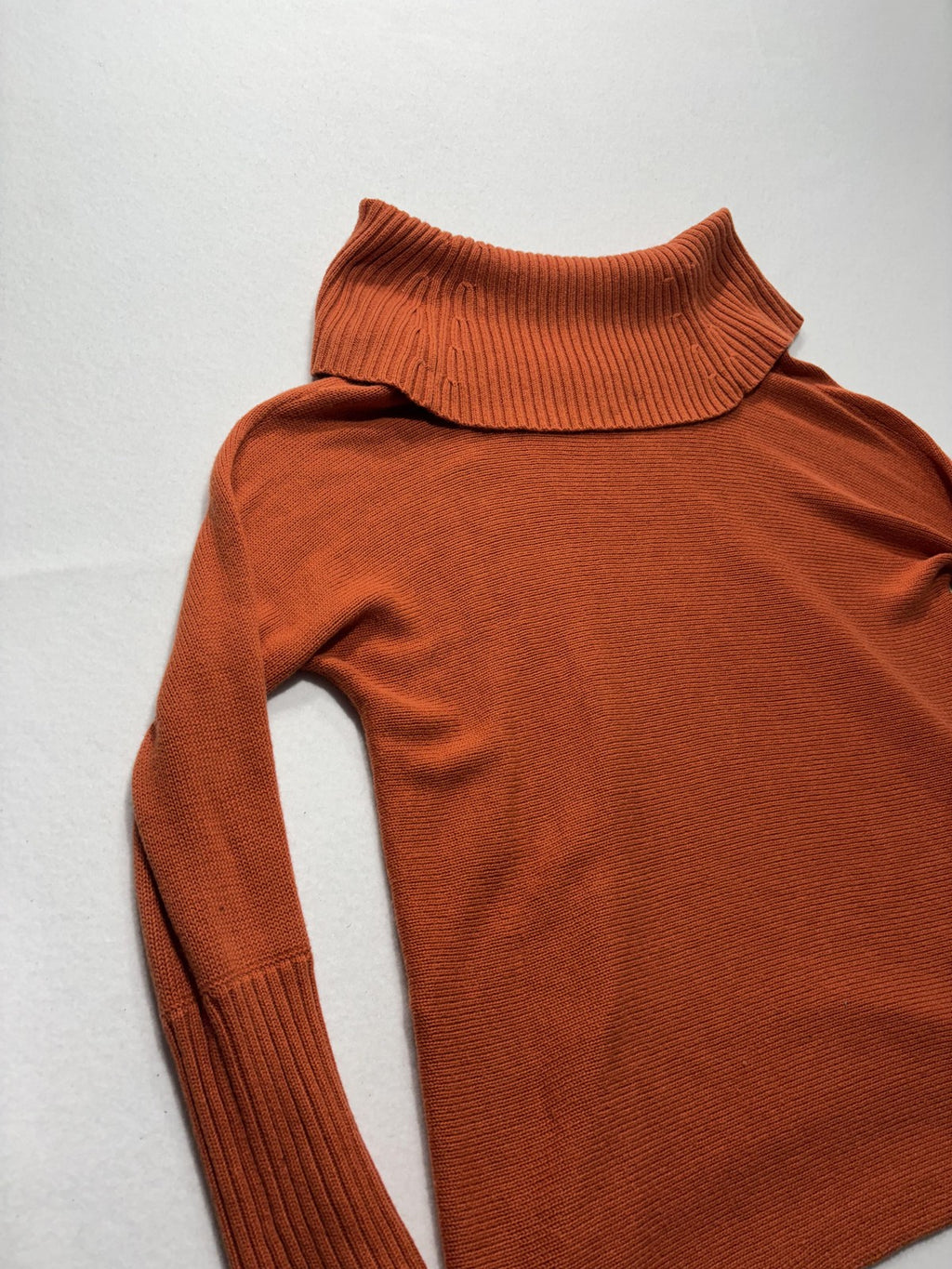 Chico's Sweater Womens 1 Orange Cowl Neck Long Sleeve Knit Relaxed Pullover