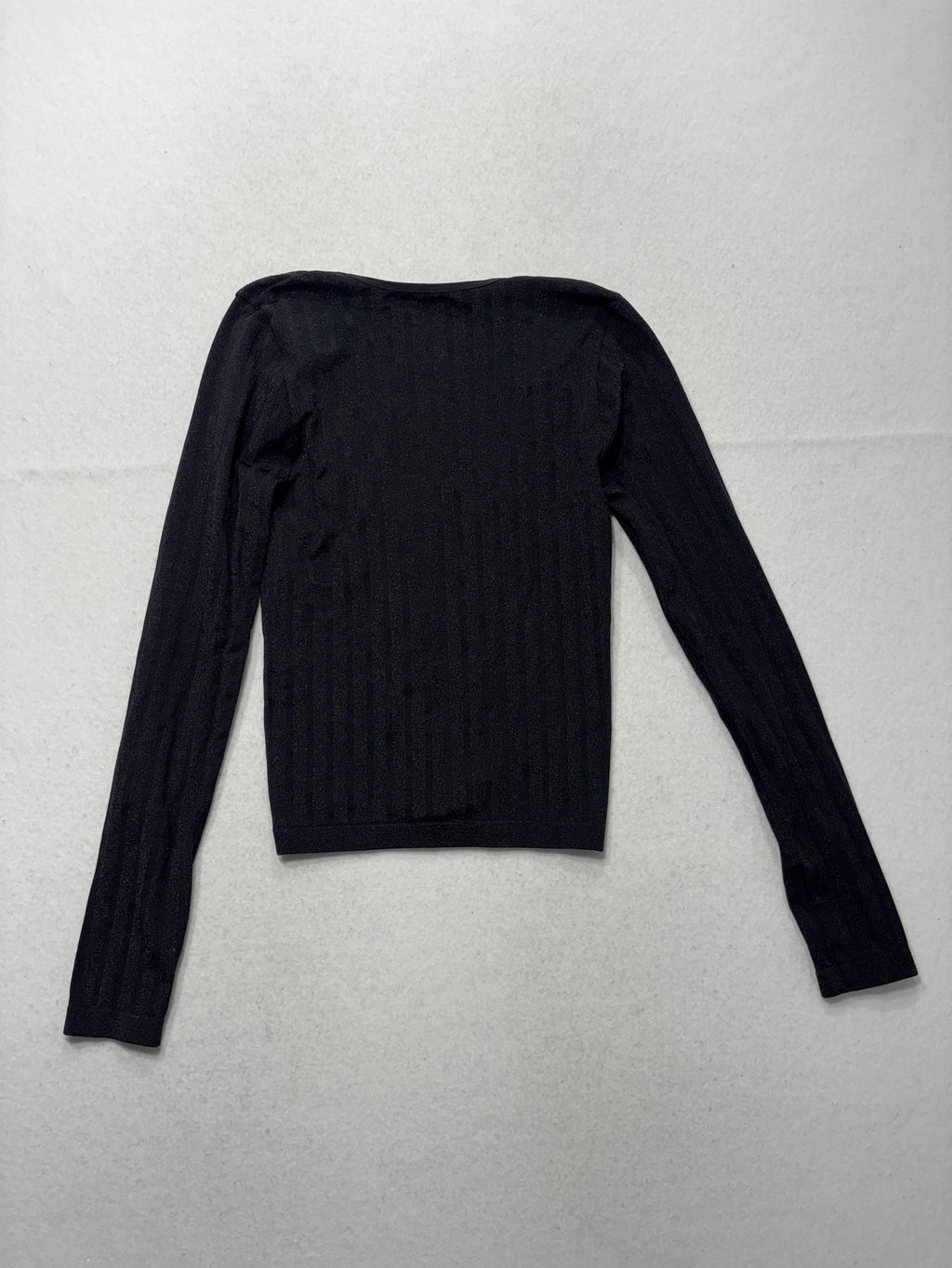 Free People Shirt Womens XS/S Black Scoop Neck Long Sleeve Stretch Knit Top