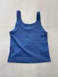 American Eagle Outfitters Tank Womens Large Blue Scoop Neck Ribbed Cropped Top