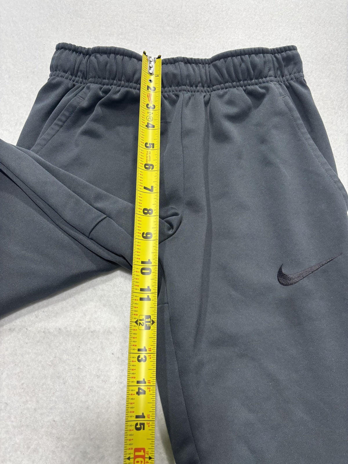 Nike Dri-FIT Track Pants Boys L Gray Elastic Waist Logo Athletic Sport