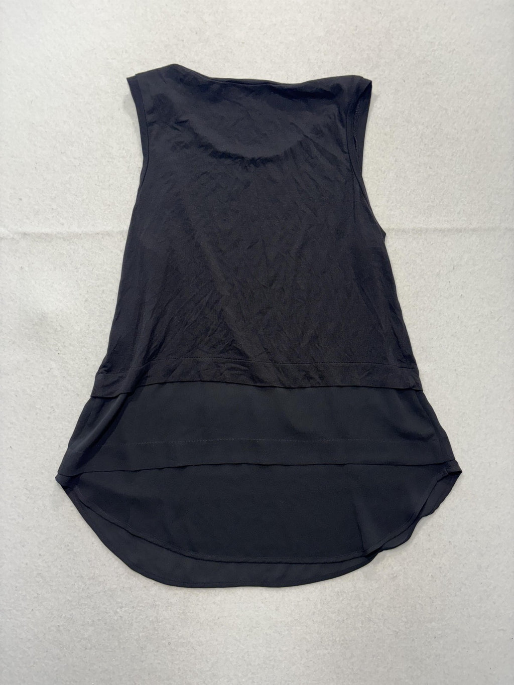MICHAEL Michael Kors Tank Womens Medium Black Scoop Neck Chiffon Hem Tunic Top