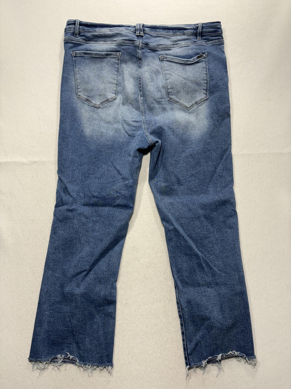 Lucky & Blessed Jeans Womens 20 Blue High Rise Boyfriend Crop Distressed 38x26
