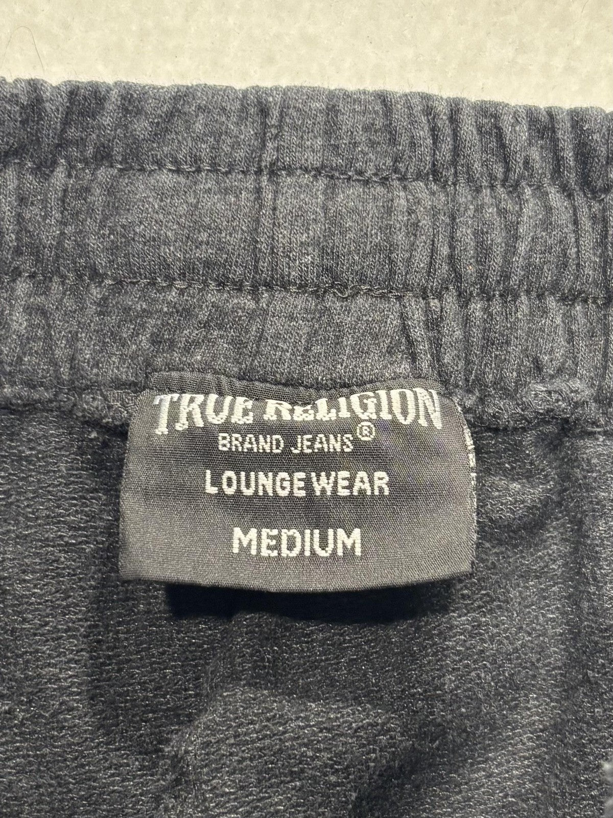 True Religion Sweatpants Mens Medium Gray Lounge Jogger Elastic Waist Logo