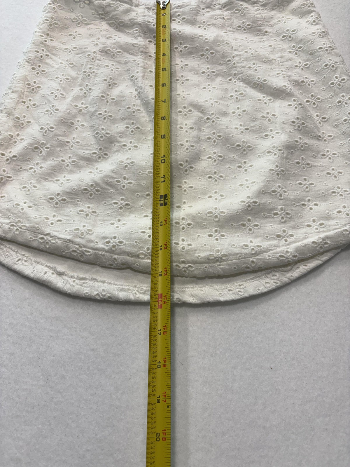 Sundays Skirt Womens XS White Clayton Eyelet Lace Floral Mini Lined Summer