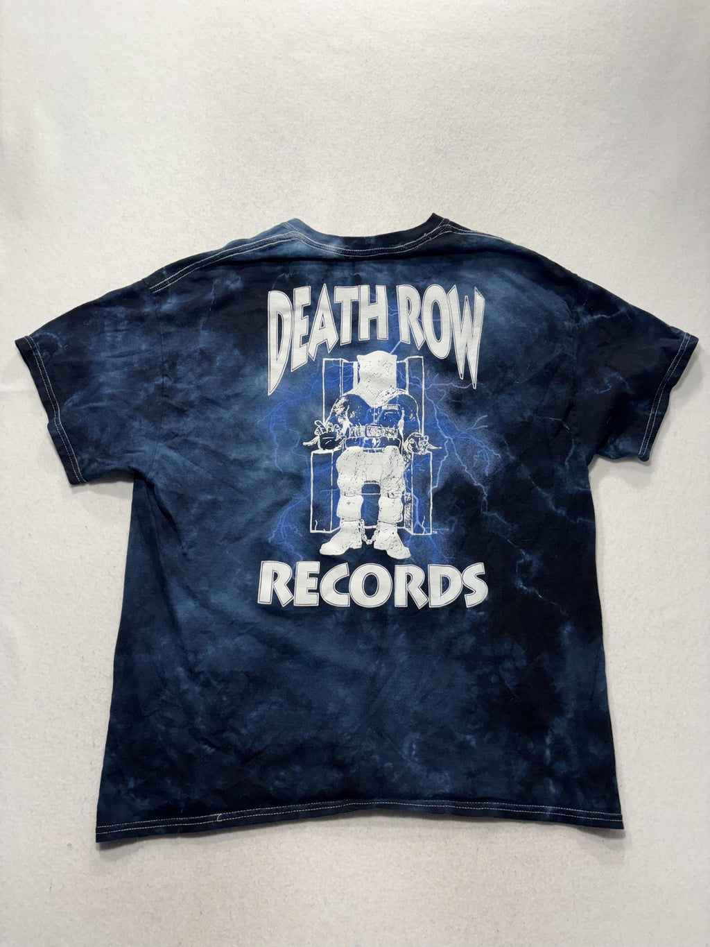 Death Row Records Shirt Mens XL Blue Tie Dye Logo Graphic Tee Hip Hop Rap