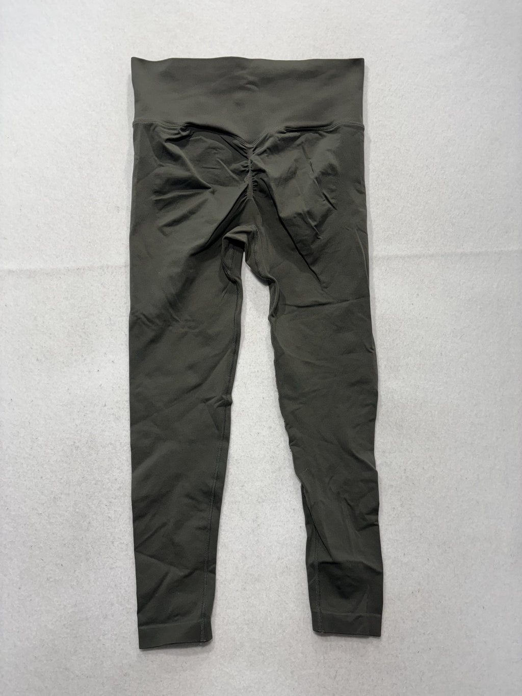 Halara Leggings Womens Medium Green High Rise 23 Inseam Ruched Back Athletic
