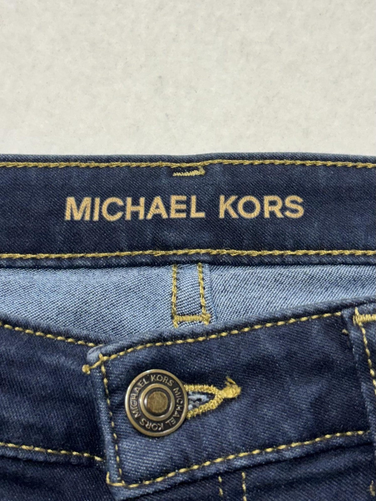 Michael Kors Izzy Skinny Jeans Womens 10 Blue Dark Wash Mid Rise Stretch 32x28